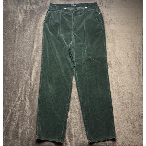 Polo Ralph Lauren Other - Vintage Polo Ralph Lauren Pants Mens 34 Green Polo Cords Pleated Corduroy 34x32